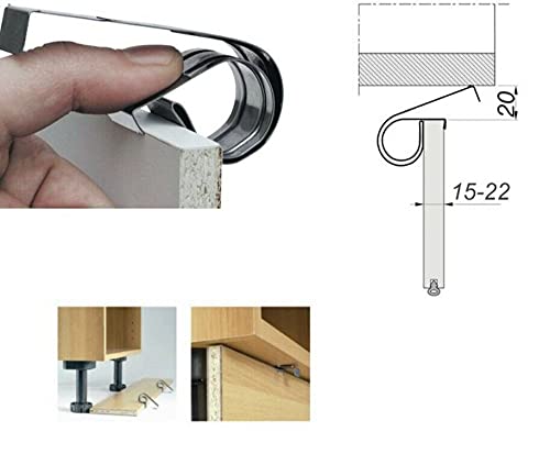 cyclingcolors 4x SOCKELFEDER KLEMME MÖBEL KLIPSE KLAMMER HALTER FEDER KÜCHE BEFESTIGUNG Küchensockel