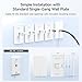 [UL Listed] Cable Matters 10-Pack Low Profile 1-Port Keystone Jack Wall Plate, RJ45 Wall Plate for Keystone Jacks in White
