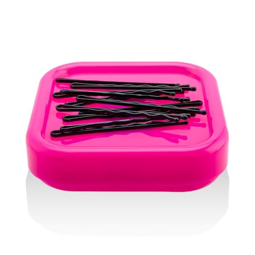 Magnetic Bobby Pin Holder Compatible with Kitsch Square Magnetic Hairpin Holder Securely Holds Metal Hair Clips Keep Neat and Easily Accessible for Desk and Vanity Storage Pink
