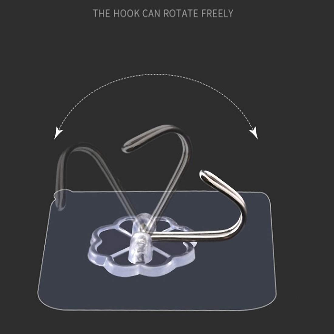 ZMMBOR Gancio Adesivo, 10 Pezzi Ganci Adesivi Trasparenti Autoadesivi - Foto 5