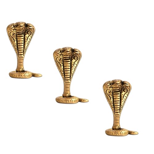 Image of Brass Snake Statue |Vastu Shastra | Feng Shui Products | Home Decor | Showpiece | Decorative Items | Vastu Remedy | Shiv Ji Product | Pack of 3