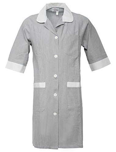 Angiolina Camice O Grembiule Lungo per Pulizie o Colaboratrice Domestica Nero e Bianco MV0201 (M)