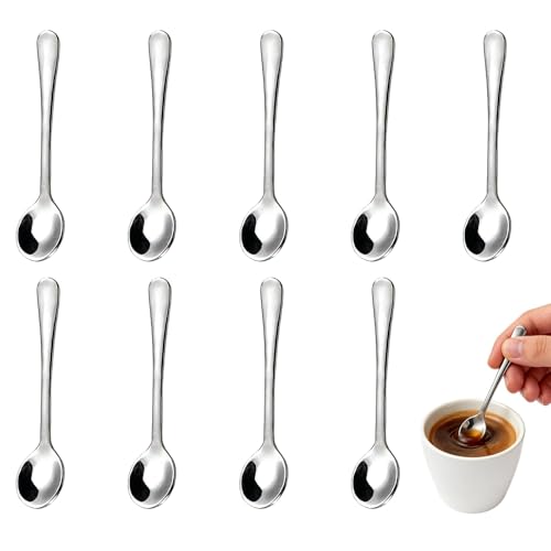 8 pièces Petites Cuillères en Acier Inoxydable,Mignonnes Petites Cuillères en Acier Inoxydable pour Mini Cuillères à Dessert, Café, Condiments, pour...