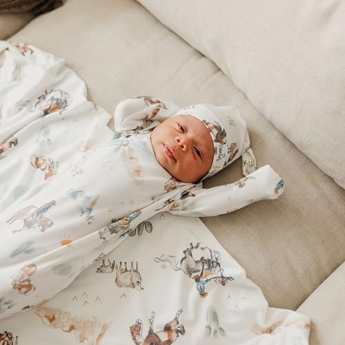 Image of Copper Pearl Swaddle Blankets for Newborns | Soft Stretchy Receiving Blankets for Boys and Girls | Large 46 x 46 Inch Baby Blankets | Lightweight and Breathable Swaddles | Boone