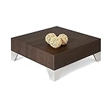 mesa centro cuadrada madera maciza Madera MDF Mobili Fiver, EVO 60 Mesa Auxiliar de Salón, Madera, Roble Moro, 60.0 x 60.0 x 24.0 cm