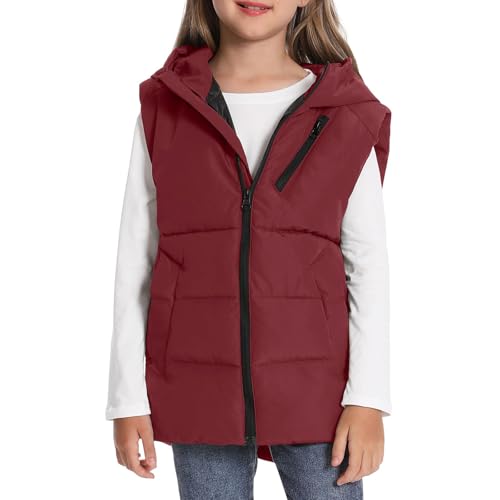 Boys Girls Hooded Puffer Vest Kids Sleeveless School Down Jackets Lightweight Warm Soft Zip Up Puffy Waistcoat2