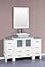 Bosconi AW130SQCWG2S 149 Single Vanity, 54", White Tempered Glass