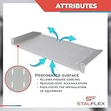 Stalflex Server Shelf Eco 19 Cali 1U 250mm - Regał serwerowy Wykonany ze stali - Regały komputerowe i serwerowe - Regał Kompatybilny z szafą sieciową i szynami rack