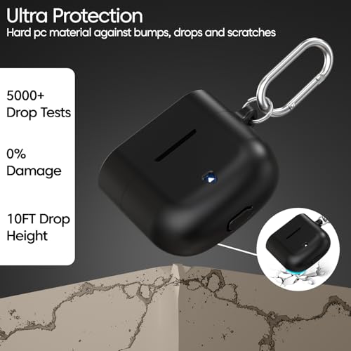 Image of Sounce Silicone Case Cover for Boat Airdopes 91 Prime, Soft Protective Shockproof Shell with Anti-Loss Keychain Clip, Dustproof and Scratch-Resistant Design, Secure Fit with Protection - Black