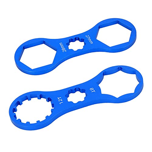 Xhuidz Capuchons de Fourche Avant de vélo Retirer Installer clé,pour SR Suntour XCR/XCM/XCT/RST MTB,Outil Velo,À Double Tête Clé À Fourche Avant Professionnelle Vélo pour Vélo De Montagne(2 pcs) Cover