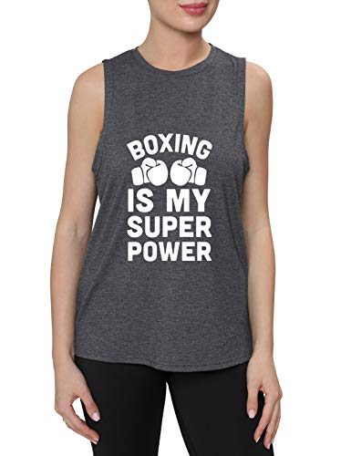 Fannoo Womens Workout Muscle Tank Tops-Humor Funny Saying Fitness Gym Boxing Graphic Sleeveless