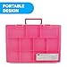 Bins & Things Toy Organizer and Storage with adjustable Compartments and removable tray - Display Case Compatible with Hot Wheels Cars, lol Surprise dolls, Matchbox cars carrying case organizer - pink