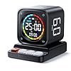 TK3 Pomodoro Timer Cube, Desk Productivity Timer with 5/10/30/60 Min Presets, Custom Countdown, Stopwatch, Clock, 3 Alarm, Silent, Vibrate & Sound Alert, for Task, ADHD, Study, Kitchen, Black