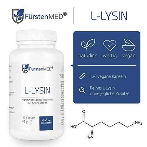 FürstenMED® L-Lysin Kapseln Hochdosiert - 1500mg Pflanzlich fermentiertes L-Lysin pro Tagesdosis - 120 Kapseln, Laborgeprüft, Vegan & Ohne Zusatzstoffe – Bild 3
