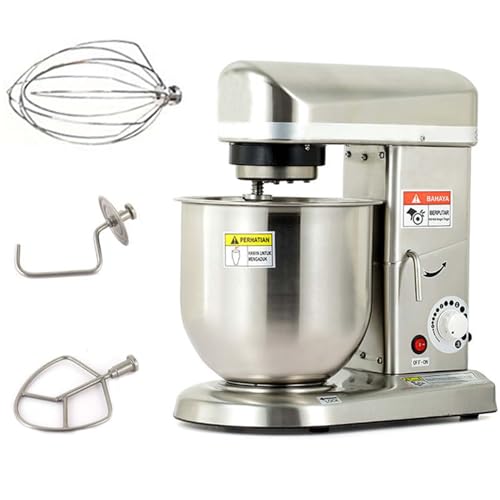 Electric Dough Mixer, Commercial Food Mixer with Dough Hook, 5L/7L/10L Stainless Steel Stand Mixer,Pizza Bakery Multifunction Blender (5l)