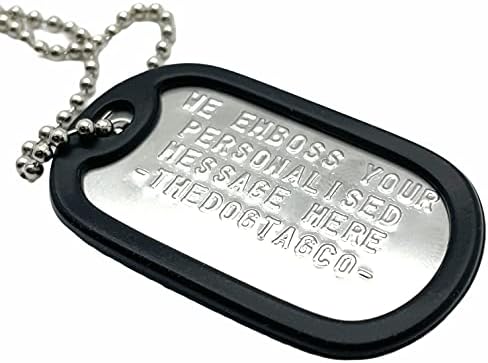 TheDogTagCo Military Dog Tags - Set of 1 Personalised Stainless Steel Nickel Plated Army Style Dog ID tag with Ball Chain & Silencer Read Description to See How to ADD Personalisation