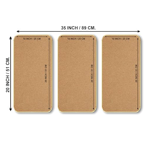 Image of SAF Lord Shiva 3 Panel Wall Art - Divine Mahadev Meditation Painting on MDF | Spiritual Hindu Wall Hanging for Living Room, Pooja Room, Bedroom & Office Decor (20 X 35 Inch) SG-43