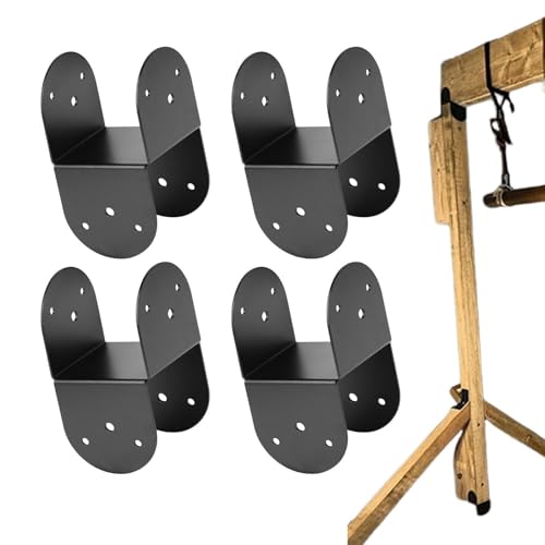 Soporte de poste de 4 x 4 – Soporte metálico impermeable 10 x 10 cm | Juego de 4 placas de fijación para postes de terraza, para interior exterior, jardín, porche, valla de jardín, terraza, techo de