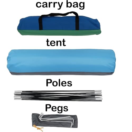 Image of Portable Waterproof Dome Tent for 4 Person - Picnic, Hiking, Camping Tent with Carrying Bag, Multicolor
