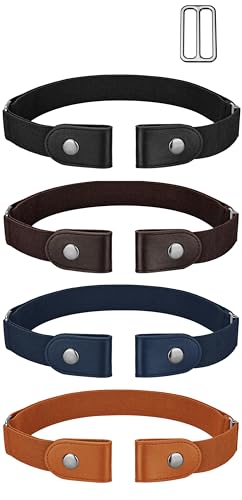 maikun No Buckle Women Men Stretch Belt, Invisible Elastic Belt for Jeans Pants Dresses