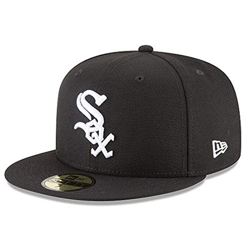 Image of New Era 59Fifty Hat Chicago White Sox Basic Baseball Black Cap 11591167 (7 3 /4)