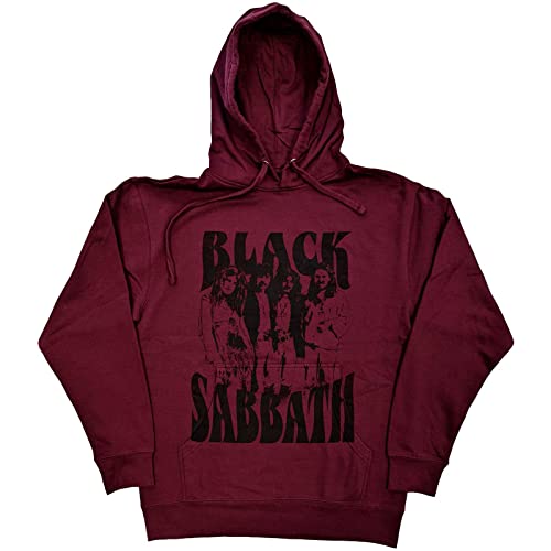 Sweat-shirt à capuche Black Sabbath bordeaux hoodie rock unisexe L