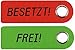 FREI BESETZT Schild. Türhänger aus Filz 2 Stück Schilder - Metal-Schutzring - Beidseitig Bedruckt text schwarz : Vorderseite FREI Rückseite BESETZT - Badezimmer Schlafzimmer - Vielseitig einsetzbar
