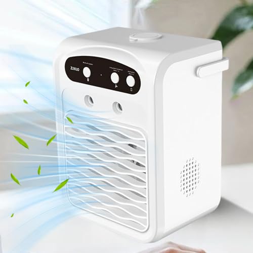 lisutupode Klimaanlage für Zimmer, tragbarer Ventilator mit 3 Geschwindigkeiten, mit Licht und mehreren Funktionen, Verdunstungskühler mit kabellosem Lautsprecher und Luftbefeuchter und Wassertank-9