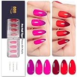 YTD Likomey Press on Nails 2 Sets,2 Colors Changing False Nail Tips,Mood Temperature Change Thermal,Mountain Peak,Jelly Adhesive Tabs Cuticle Stick Mini File Gift Kit,12 Sizes 24 Pcs