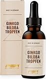 Ginkgo Biloba Tropfen 50 ml - mit 100 mg pro Tagesdosis - unter 1ppm Ginkgolsäure - Ohne Alkohol - Vegan - FSA Nutrition