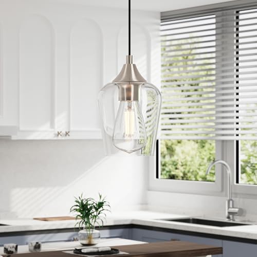 Vonluce COZHCF2805NI Pendant Light Kitchen Island, Brushed Nickel Pendant Light Fixture thumb #2
