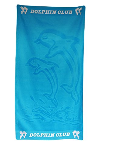 P.K. Textilien Strandtuch Delfin Badetuch 70x130cm blau Dolphin Meer Ferien Urlaub Cover