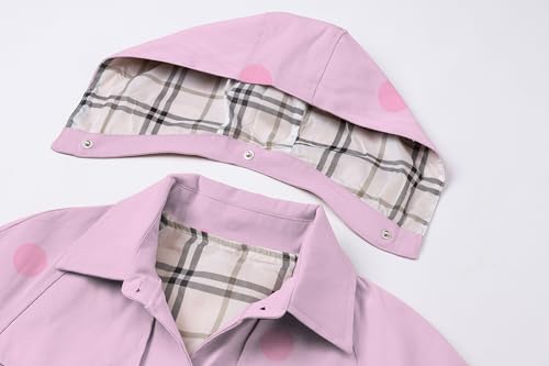 Image of Betusline Girl's Single Breasted Trench Coat Hooded Dress Coat Outerwear, 2-14 Years