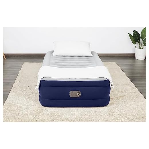 Bestway Tritech Air Mattress Twin 15" with Built-in AC Pump, Navy