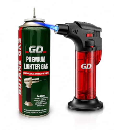 Image of Gadget Deals Combo- Lighter Gas Refill can | Blow Torch | Lighter Refill | Jet Flame Lighter | Flame Torch | Blow Torch for Cooking | Torch Lighter | lightergas refiller(225gm Gas)