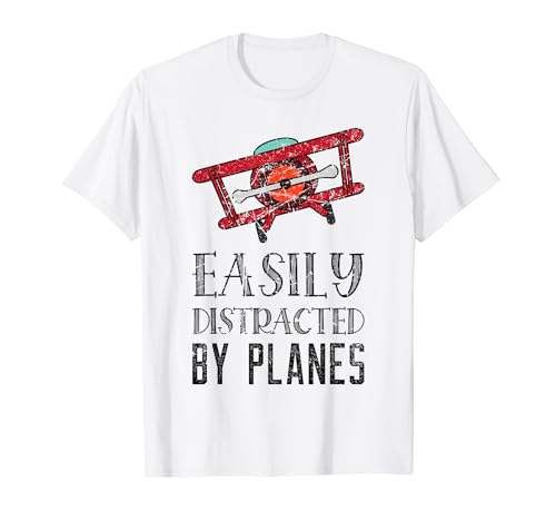 Se distrae fácilmente con aviones Avión clásico Aviación Camiseta