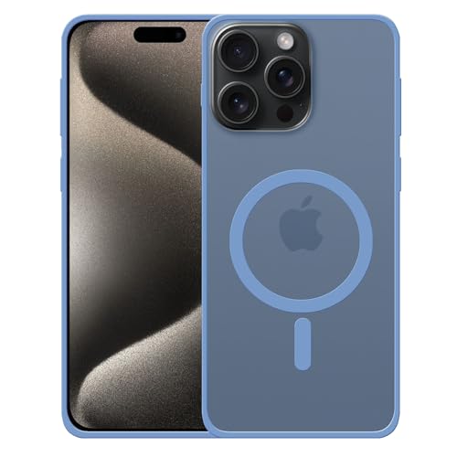 Image of amazon basics Luxury Paper Thin Case Cover for iPhone 15 Pro | Matte Finish | Compatible with magsafe | (Dark Blue, iPhone 15 Pro)