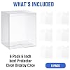 Yexiya 6 Pack Clear Plastic Display Case, 8.2 x 6.7 x 5.7 Inches, Shatterproof Alternative to Glass Box, Multipurpose Display Stand for Collectibles, Action Figures, Home Collectibles Dolls Storage