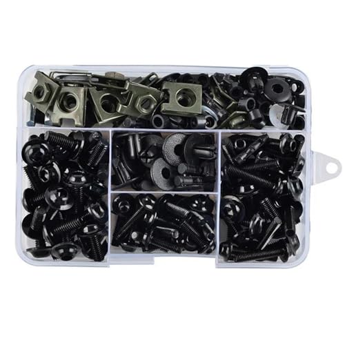 Vis carénage moto noires pour Suzuki et Aprilia : kit complet de visserie, écrous et clips de fixation