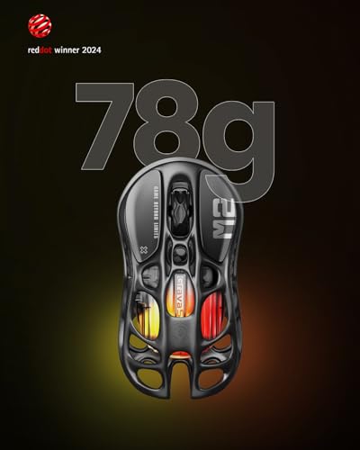 Mouse da gioco Mercury M2 - Mouse da gioco per computer MMO con sensore ottico da 26.000 DPI - Design leggero e scavato da 78 g - 5 pulsanti programmabili - 5 modalità RGB - Nero invisibile - Mouse gaming - Immagine 4