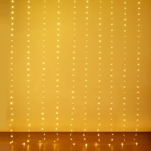 KepStars Curtain Lights 10ft x 10ft, 300 LED Twinkle Fairy