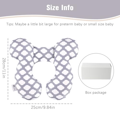 Image of vocheer Baby Travel Pillow(Upgraded), Head and Neck Support Pillow for Pushchair, Car Seat,Stroller, Bouncer, Cotton(White Cloud)