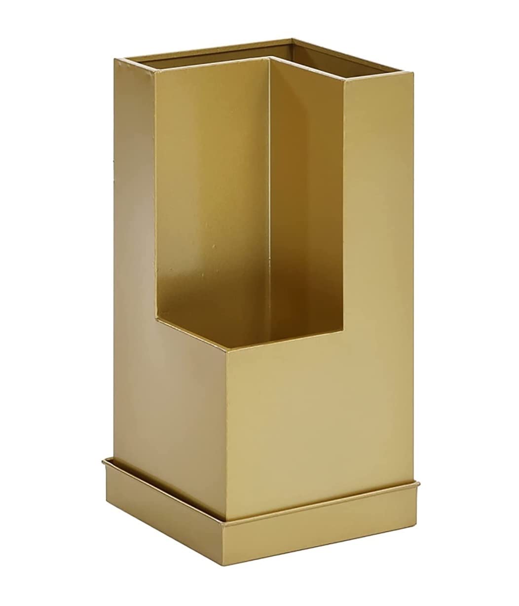 FCXWEVR Nordic Modern Umbrella Holder with Drip Tray Indoor Umbrella Rack for Office Garage Front Door Entryway Gold Umbrella Organizer Stand