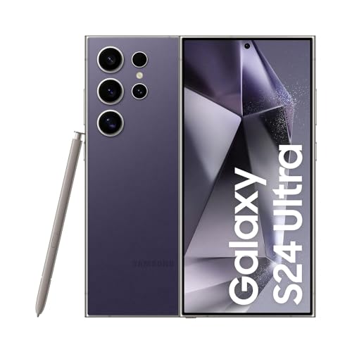 Image of Samsung Galaxy S24 Ultra, AI Android Smartphone, 12GB RAM, 256GB Storage, 200MP Camera, S Pen, Long Battery Life, Violet (UK Version) (Renewed)