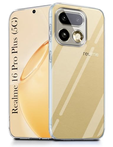 Image of Jkobi Silicone Back Cover Case for Realme 16 Pro Plus 5G (Clear Shockproof Case with Camera Protection | Soft and Flexible | Transparent)