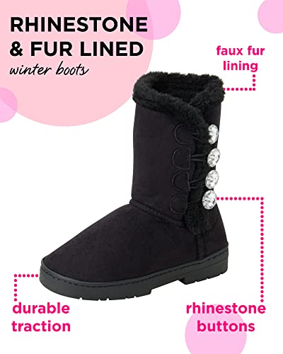 bebe Girl's Fur Lined Winter Boot with Rhinestone Details (Toddler/Little Girl/Big Girl)2