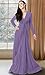 KOH KOH Womens Long Sleeve Flowy Formal Fall Winter Evening Elegant Designer Dressy V-Neck Empire Abaya Modest Muslim Church Maxi Gown Gowns Dress Dresses, Lilac Light Purple M 8-10
