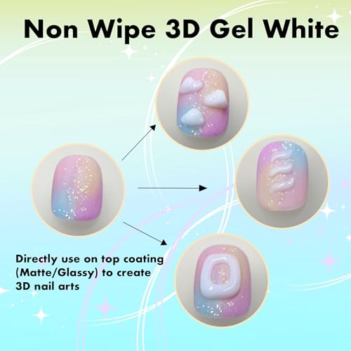 Gel Pegamento para Uñas 3D Blanco 20g miniatura 6
