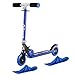 Albott 2 in 1 Monopattino da neve pieghevole per bambini Neve Slitta Sciare Scooter, Due Ruote Neve Scooter Sciare Tavola Sciare Slitta, Blu