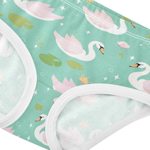 Wusikd Green Swans Crowns Girls' Underwear Cotton Pink Girls Briefs Soft Toddler Underwear 2T4